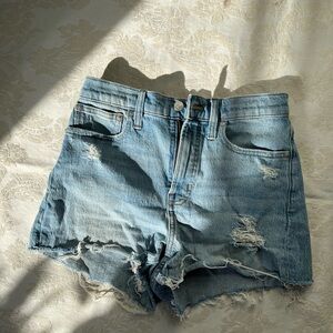 Distressed Denim Shorts